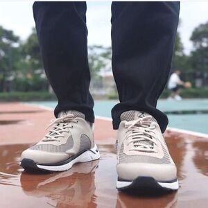 Zeba Slip On Hands-free Sneakers in Beige, Size 9.5